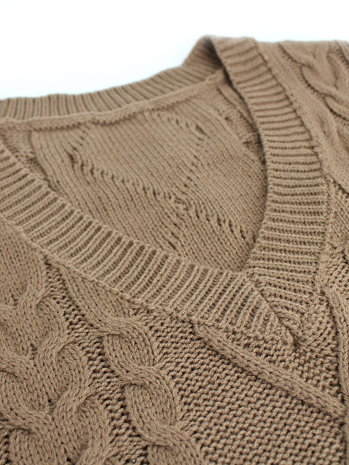 Wrenley | Women's Cable Knit V-Neck Sweater Vest