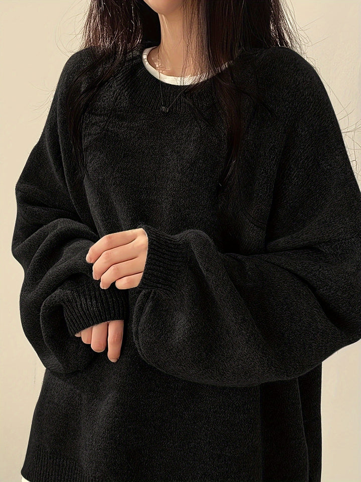 Marigold | Women's Oversized Crew Neck Sweater with Balloon Sleeves