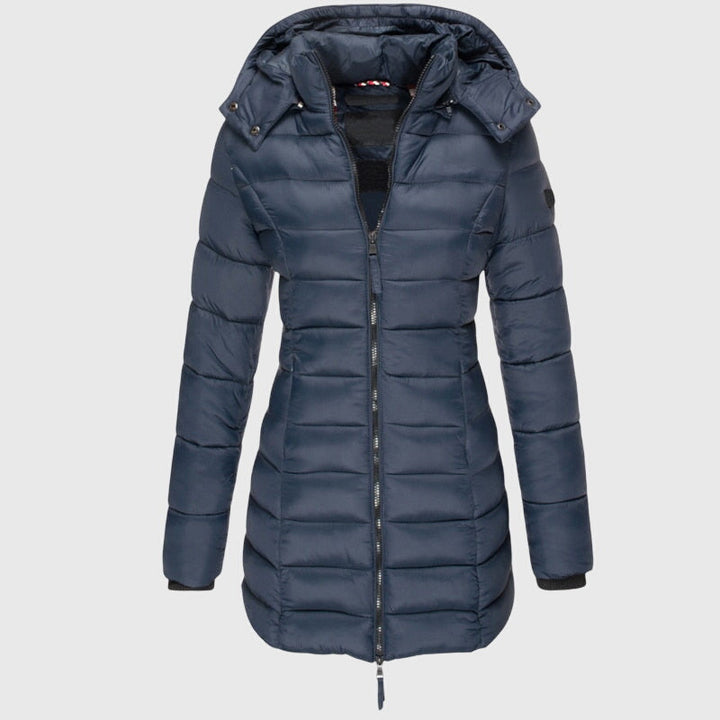 Elise | Women's Long Hooded Down Jacket with Zip Front