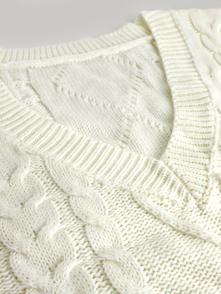 Wrenley | Women's Cable Knit V-Neck Sweater Vest