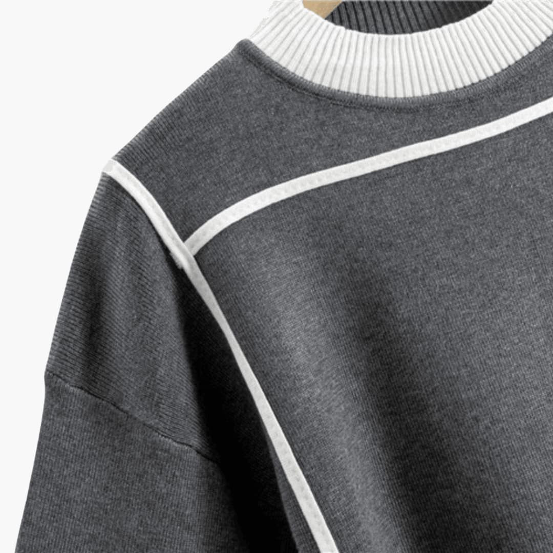 Ottoline | Women's Crew Neck Colorblock Sweater Set