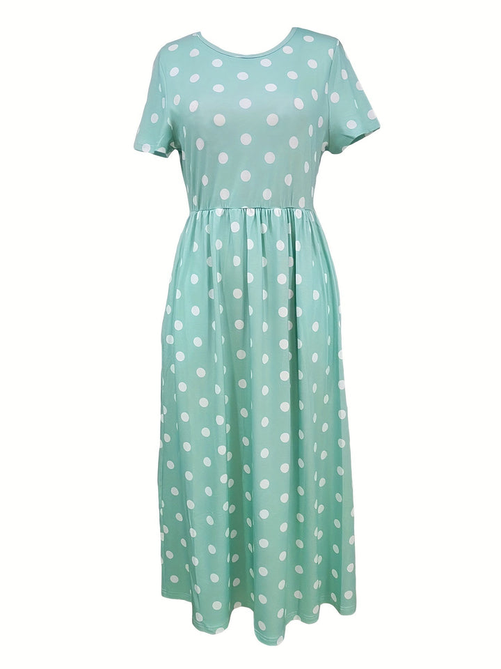Serean™-Chic Polka Dot Midi Dress