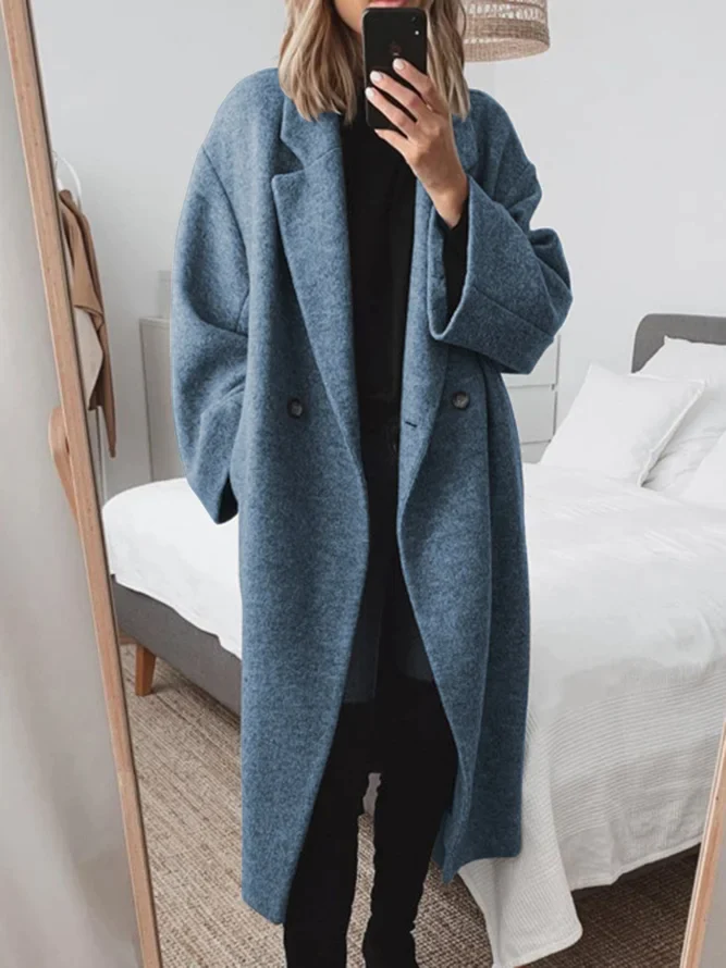 Fiona | Women's Oversized Long Overcoat with Notch Lapel