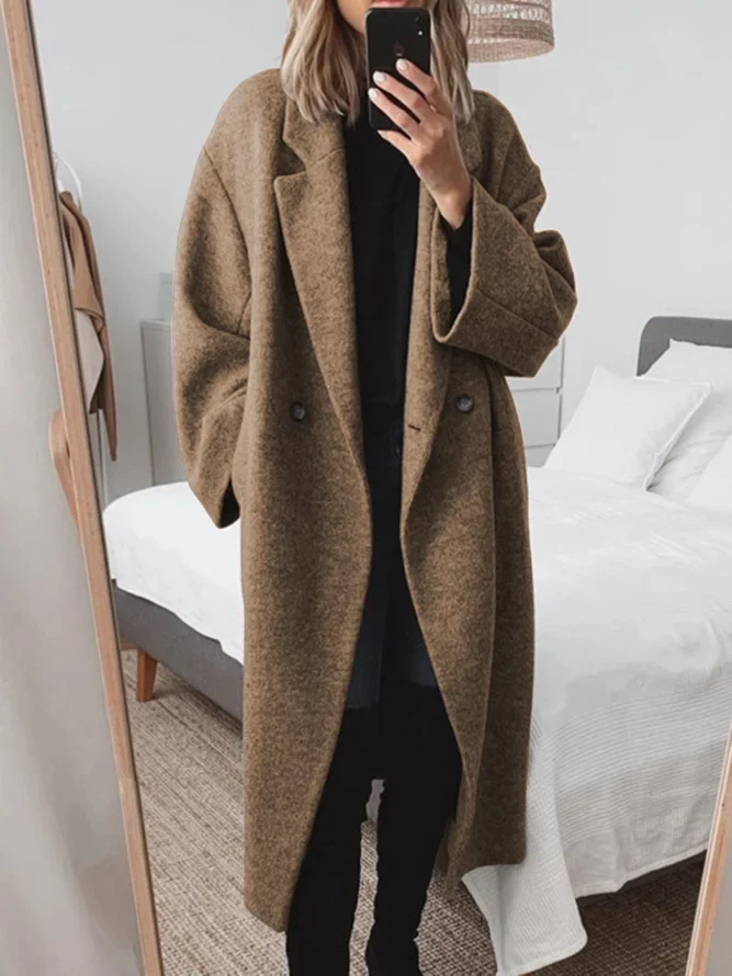 Fiona | Women's Oversized Long Overcoat with Notch Lapel