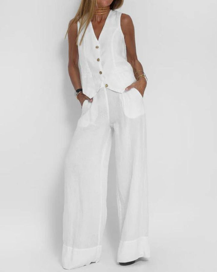 Lisa | Chic Vest Wide Pant Set