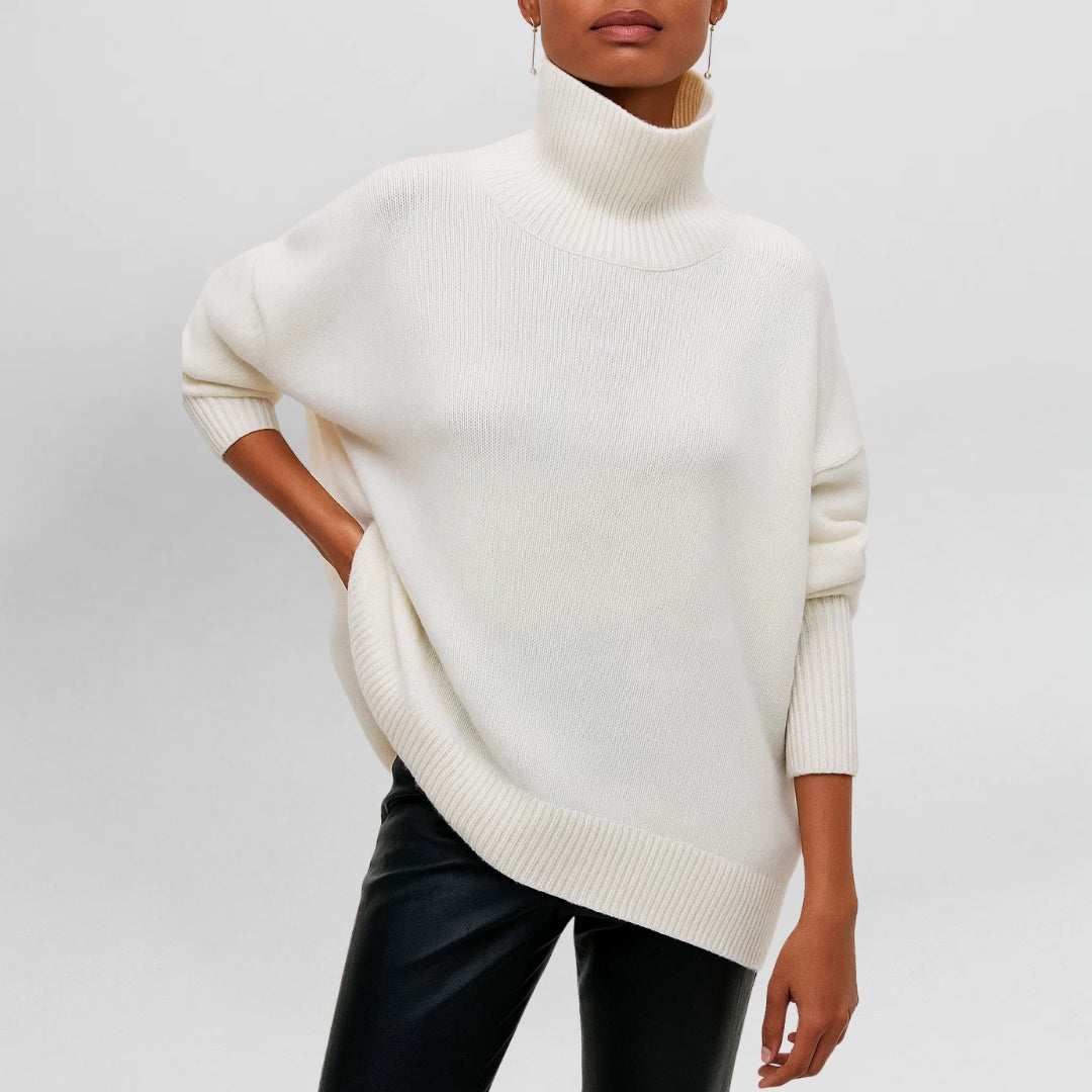 Isadora | Women's Oversized Turtleneck Poncho Sweater