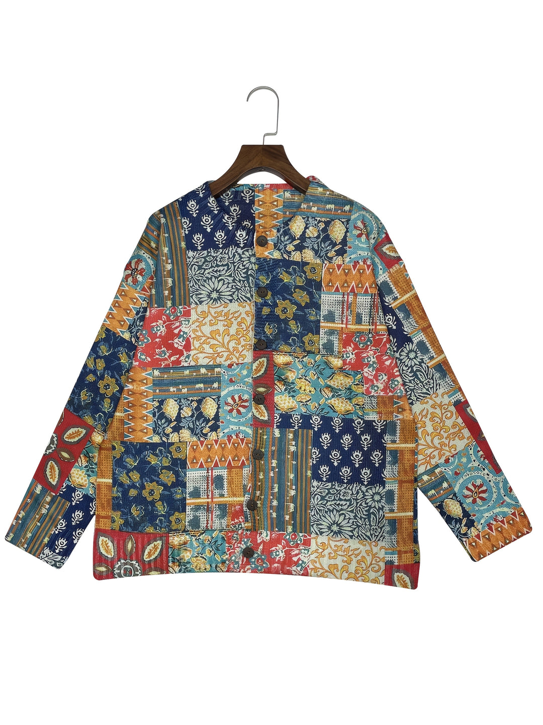 Pauline-Vibrant Patchwork Cardigan
