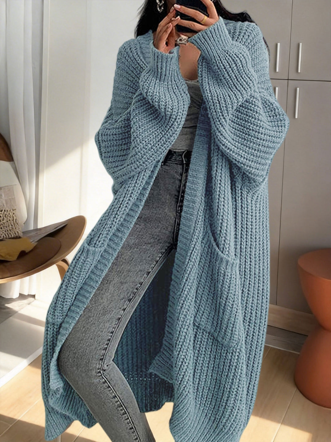 Isadora | Women's Oversized Longline Duster Cardigan with Pockets