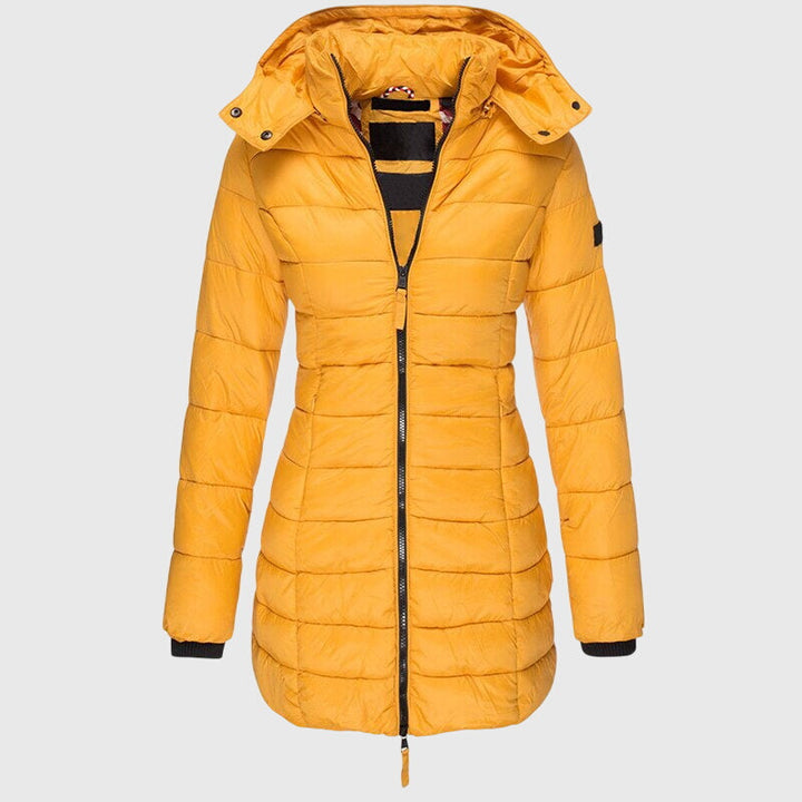 Elise | Women's Long Hooded Down Jacket with Zip Front