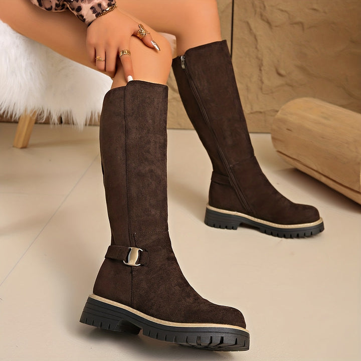 Rosalinde | Women's Chunky Platform Knee-High Combat Boots