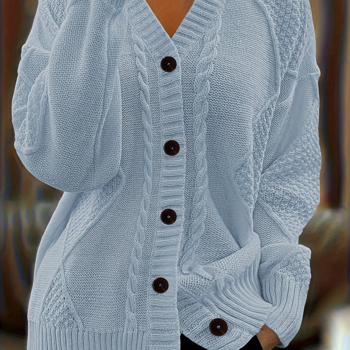 Wisteria | Women's Textured Cable Knit Button-Front Cardigan