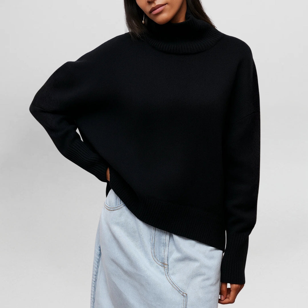 Isadora | Women's Oversized Turtleneck Poncho Sweater