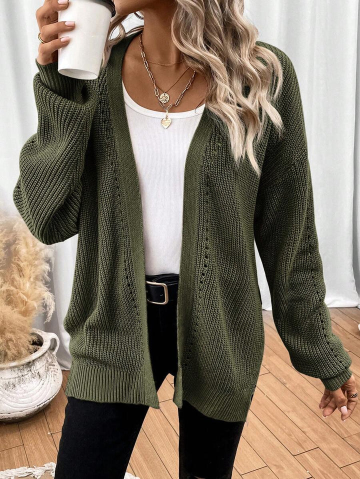Anneliese | Women's Drop Shoulder Pointelle Knit Cardigan