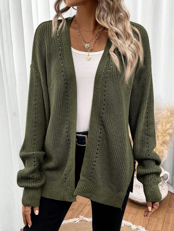 Anneliese | Women's Drop Shoulder Pointelle Knit Cardigan