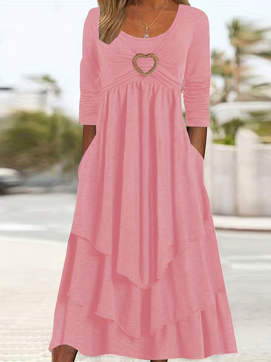 Angie™-Elegant Dress with Heart Detail