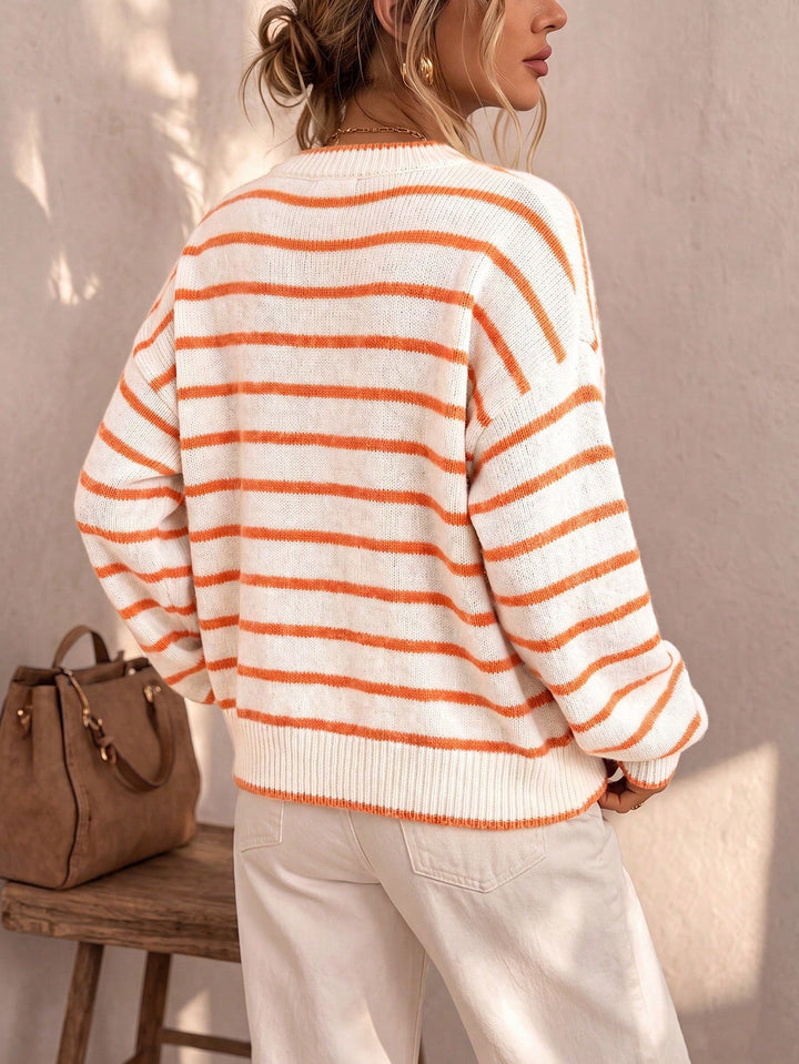 Saoirse | Women's Oversized Striped Knit Cardigan