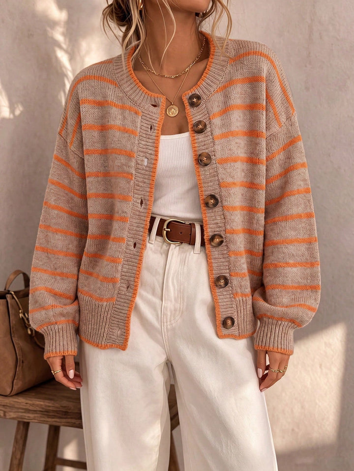 Saoirse | Women's Oversized Striped Knit Cardigan