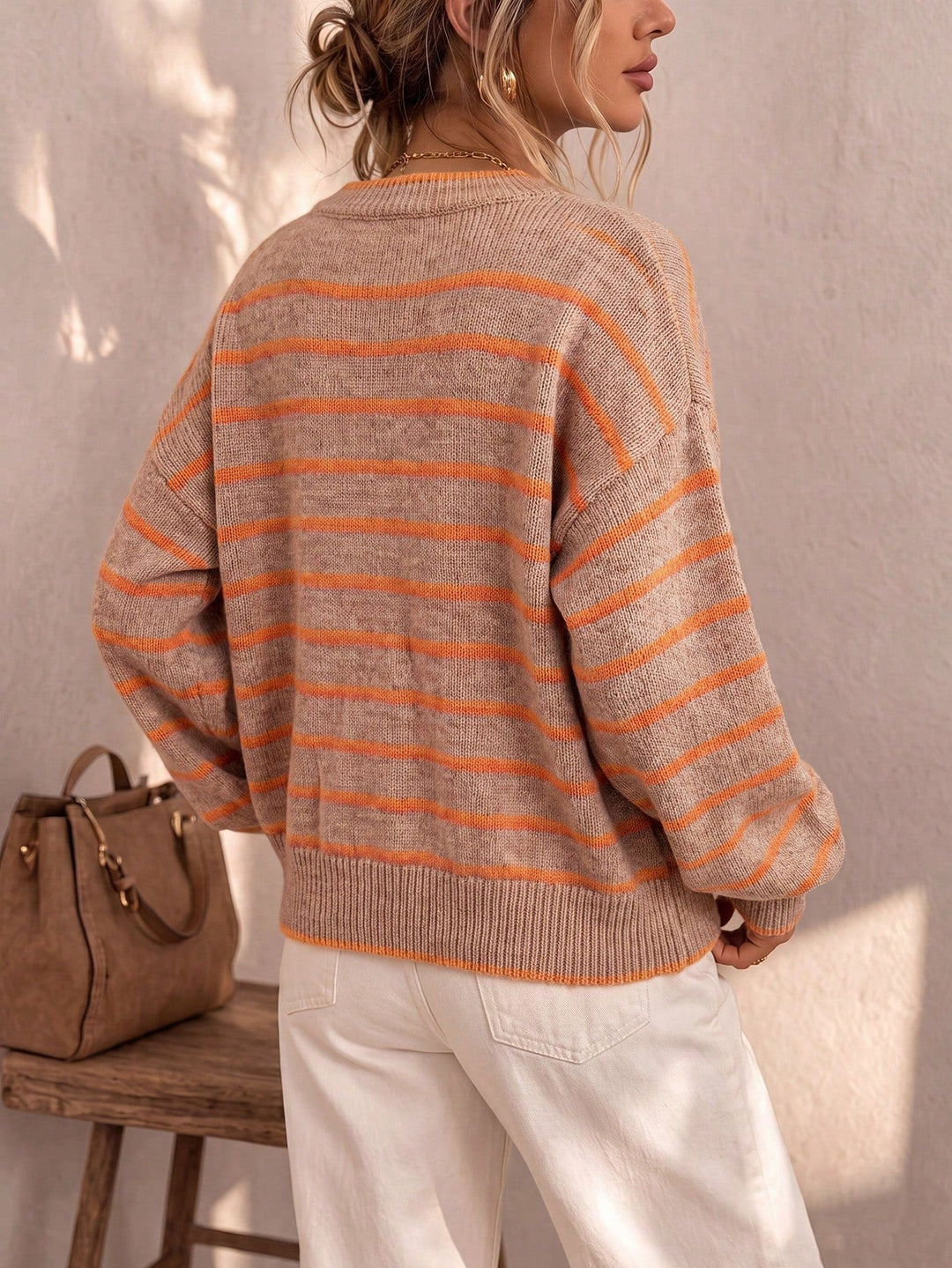 Saoirse | Women's Oversized Striped Knit Cardigan