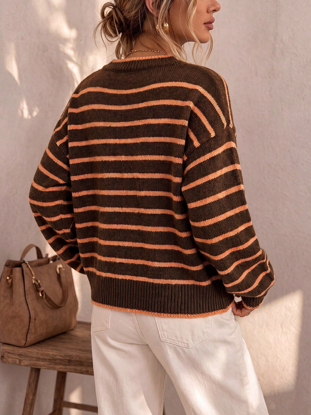 Saoirse | Women's Oversized Striped Knit Cardigan