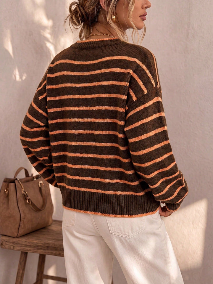 Saoirse | Women's Oversized Striped Knit Cardigan
