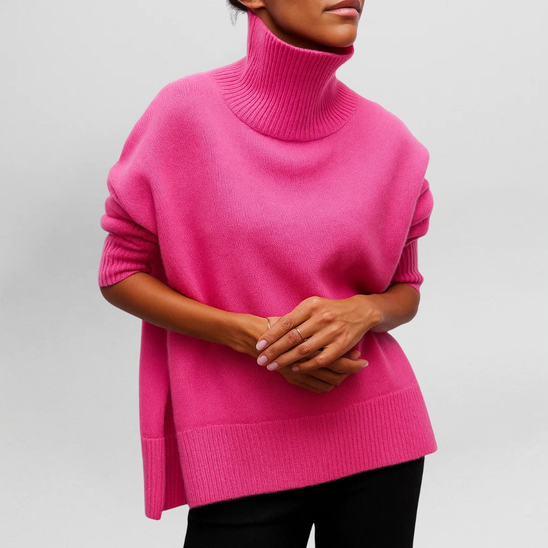 Isadora | Women's Oversized Turtleneck Poncho Sweater