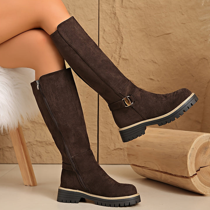Rosalinde | Women's Chunky Platform Knee-High Combat Boots