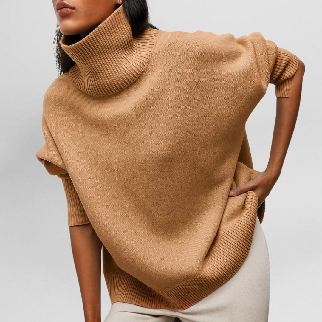 Isadora | Women's Oversized Turtleneck Poncho Sweater