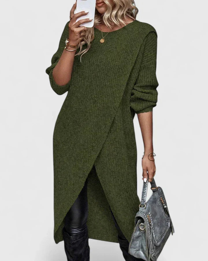 Everly | Women’s Long Wrap Sweater Dress