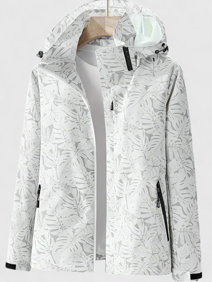 Ivy | Women's Waterproof Hooded Jacket with Tropical Print