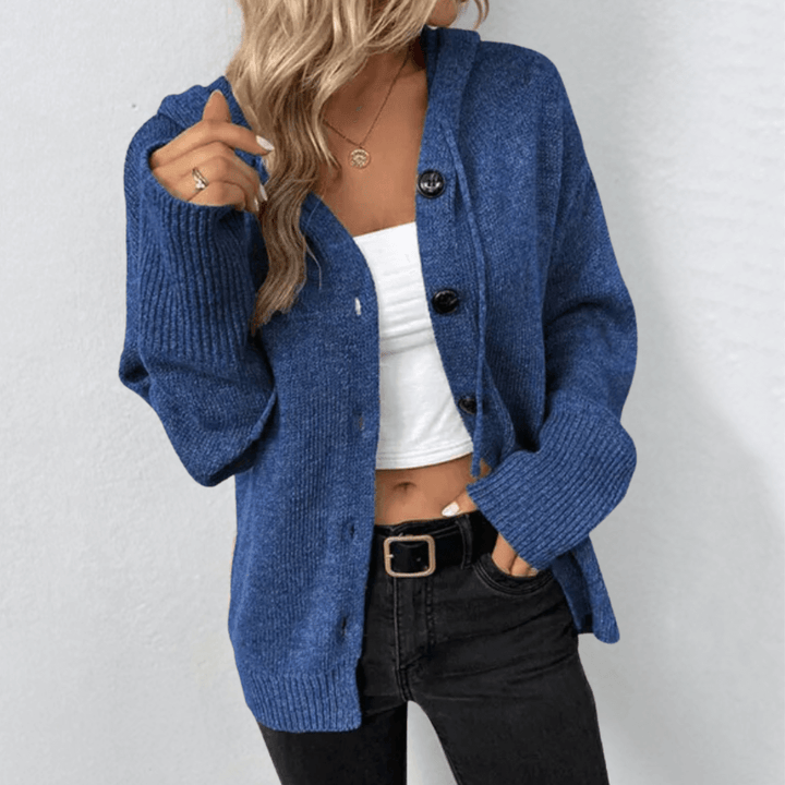 Maisie | Women's Cozy Hooded Button Cardigan