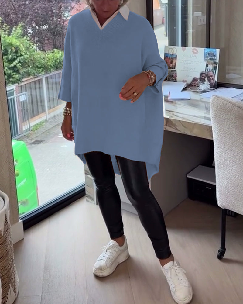 Verity™- V neck Jumper With Button Cuffs