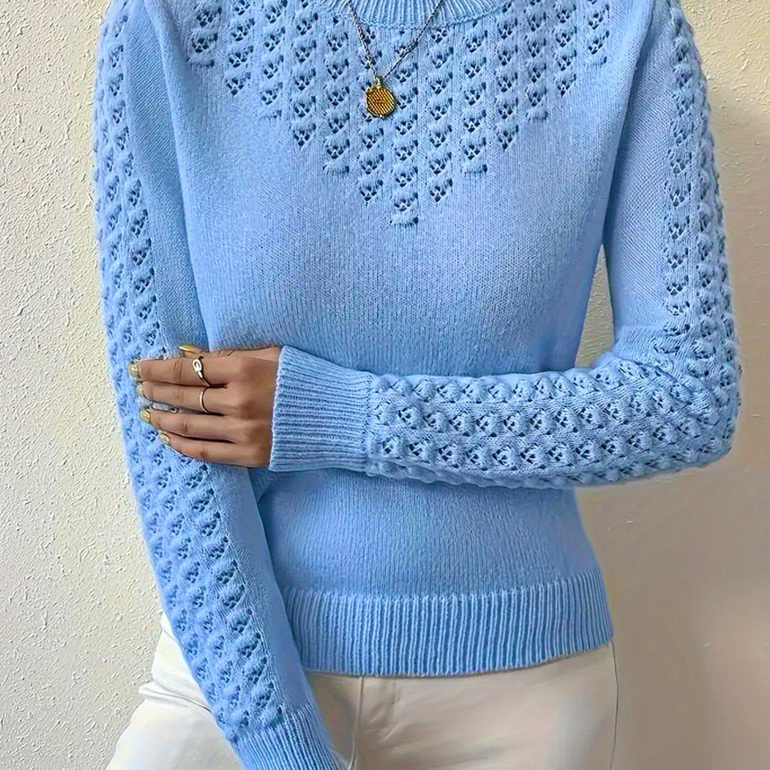 Marielle | Women's Pointelle Crew Neck Sweater