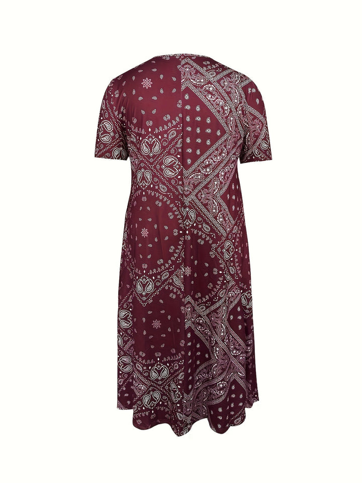 Yuki™-Casual Paisley Print Dress
