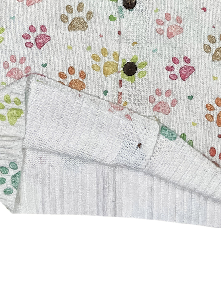 Sherry-Colourful Paw Print Cardigan