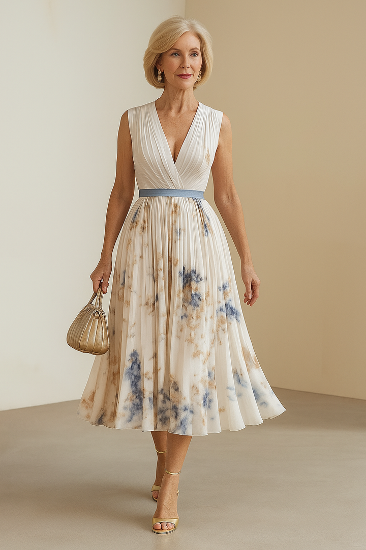 Milano-Elegant Pleated Maxi Dress