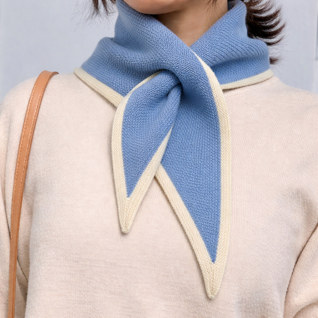 Juniper | Women’s Triangle Knit Neck Scarf with Contrast Trim