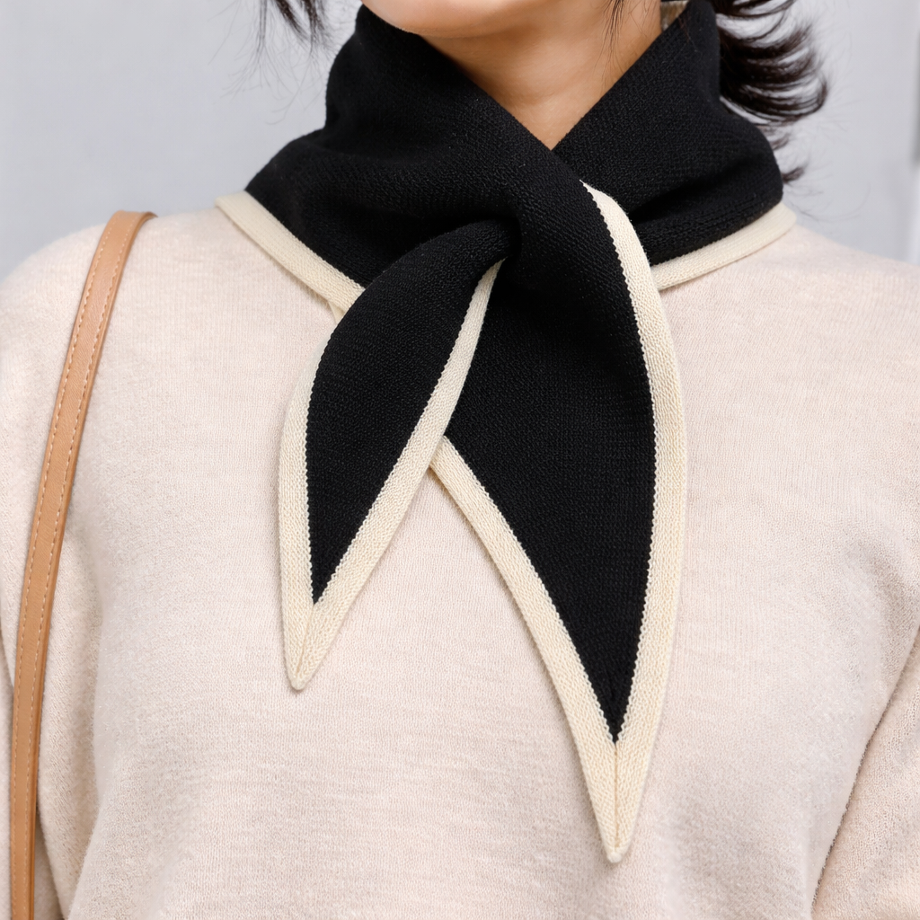 Juniper | Women’s Triangle Knit Neck Scarf with Contrast Trim