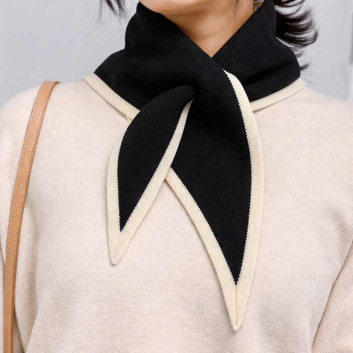 Juniper | Women’s Triangle Knit Neck Scarf with Contrast Trim