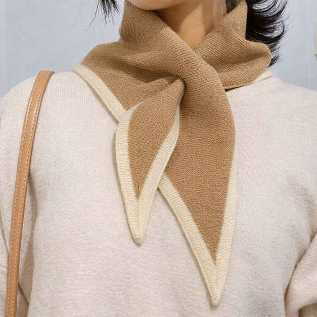 Juniper | Women’s Triangle Knit Neck Scarf with Contrast Trim