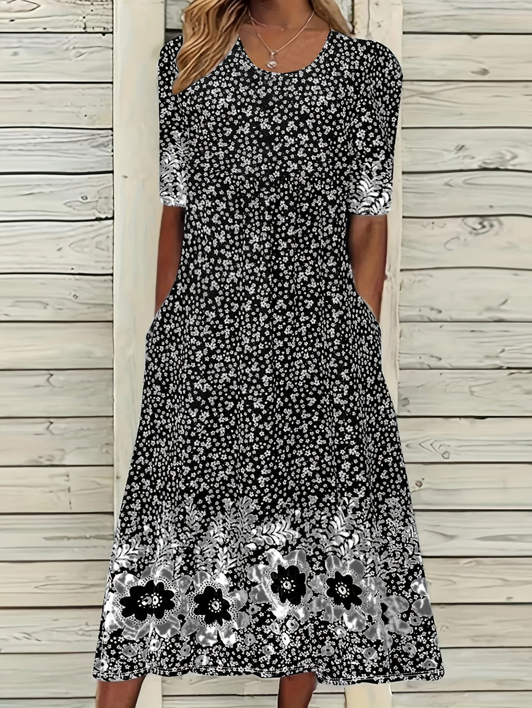 Fliss™-Floral Peplum Dress