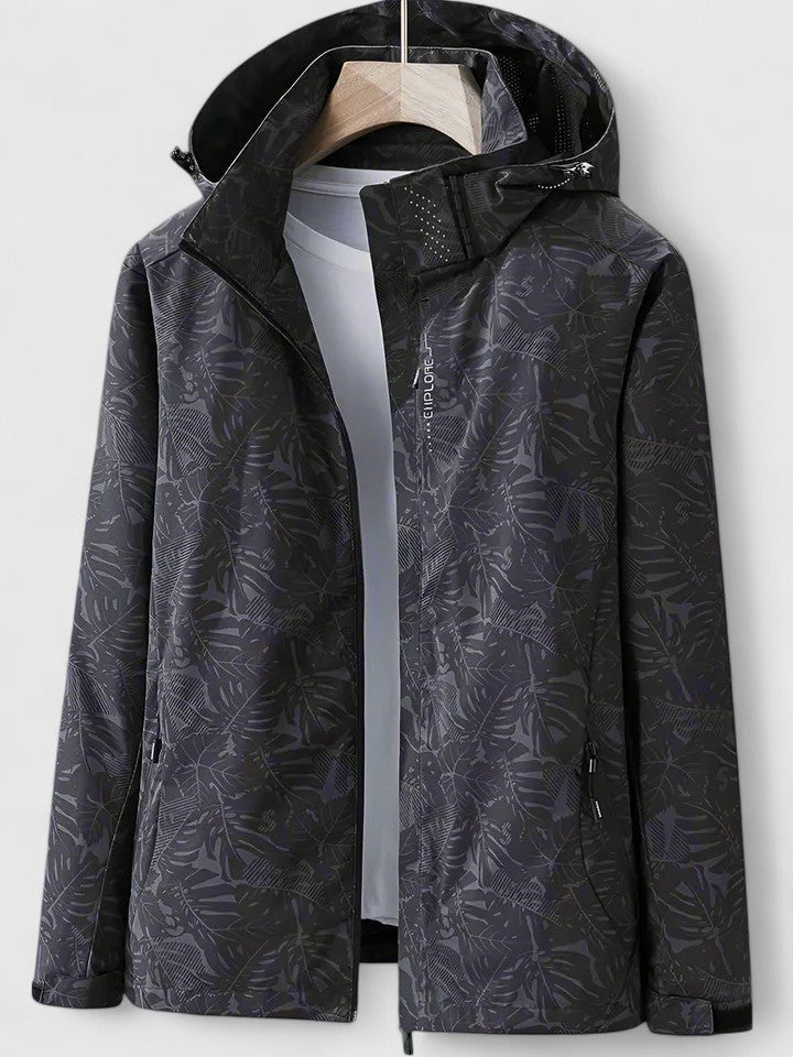 Ivy | Women's Waterproof Hooded Jacket with Tropical Print