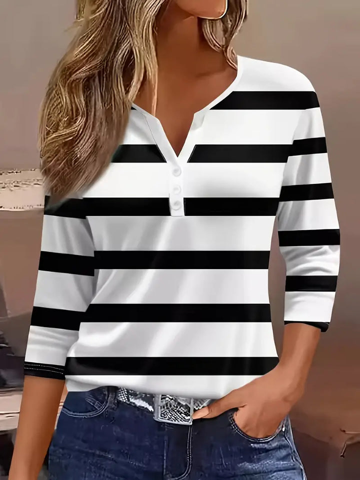 Dakota Jane Striped V-Neck Top