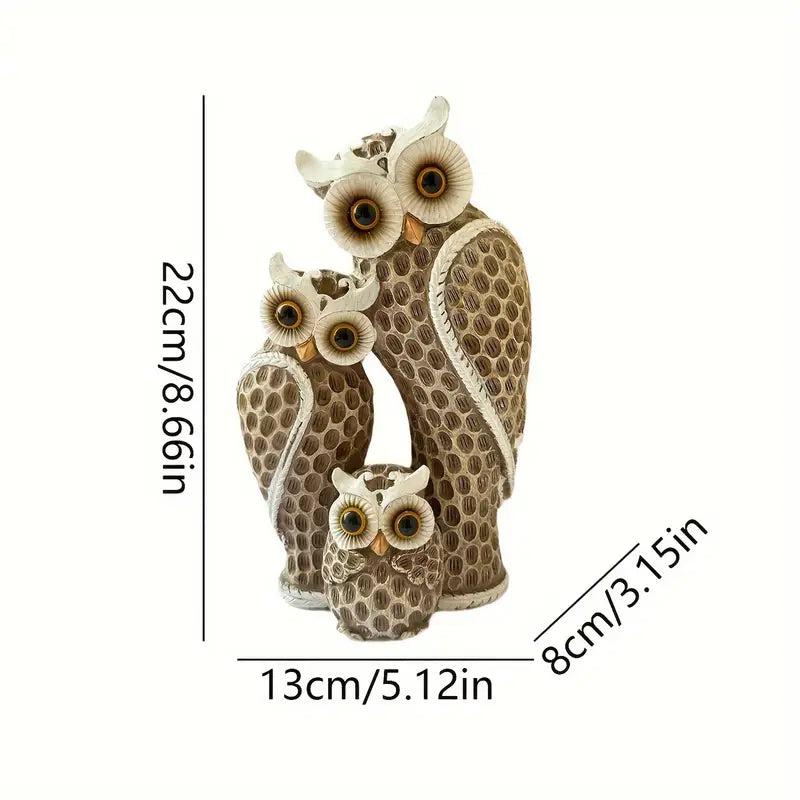 EchoOwlet - Modern Owl Family Figurine