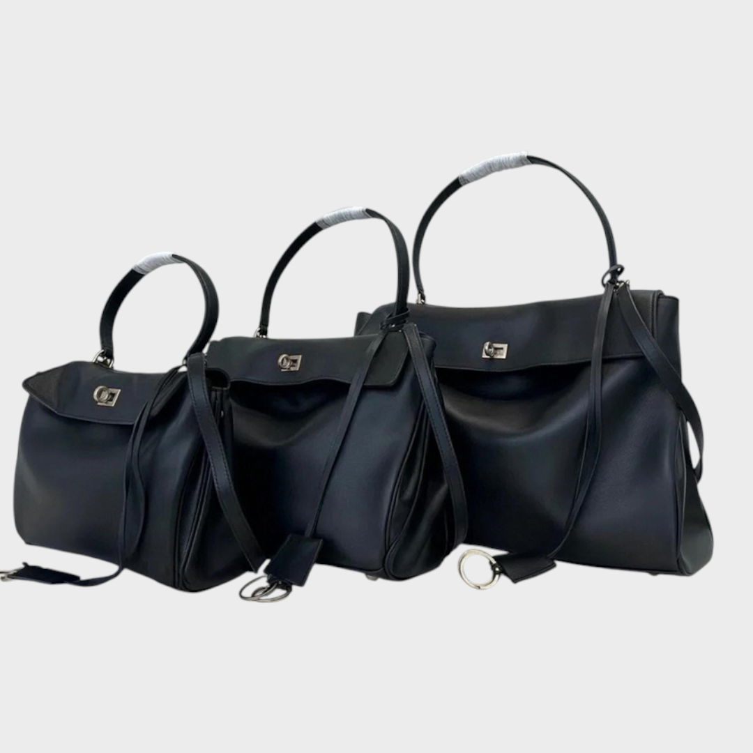 Structured Flap Top Handle Crossbody Leather Handbag