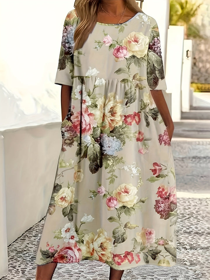 Phoebe™-Floral Print Maxi Dress