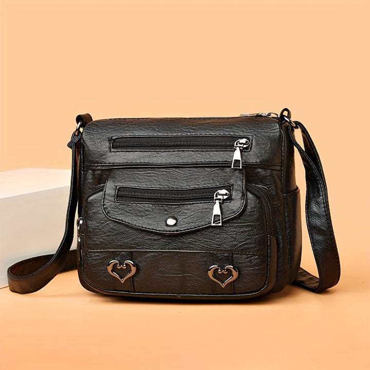 Zoey™ - Chic Heart Charm Crossbody Bag