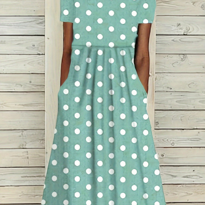 Serean™-Chic Polka Dot Midi Dress