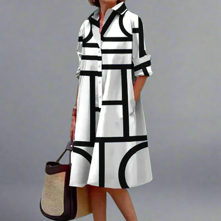 Soreya | Geometric Everyday Midi Dress