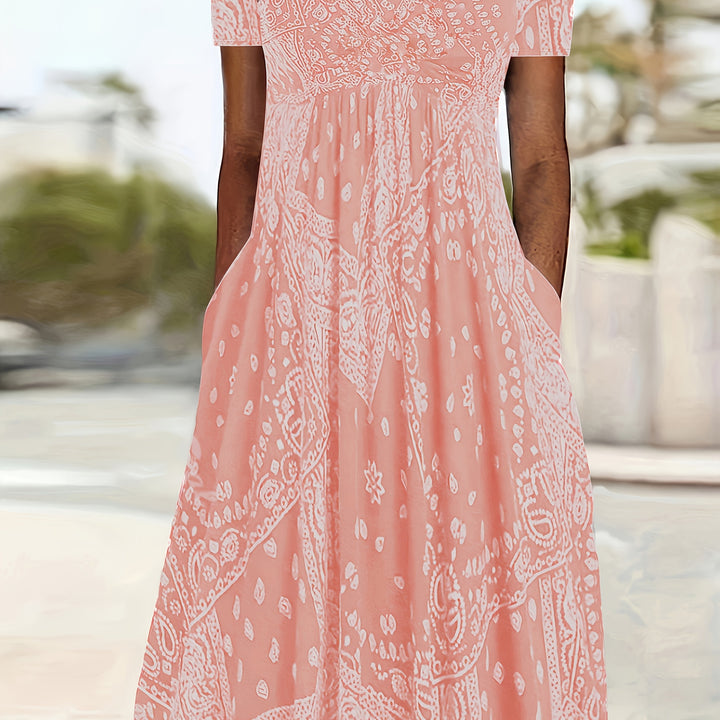 Yuki™-Casual Paisley Print Dress