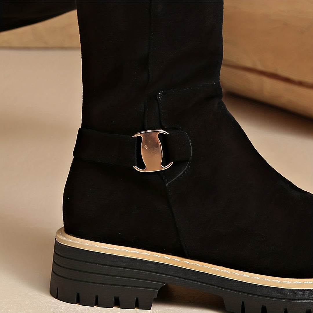 Rosalinde | Women's Chunky Platform Knee-High Combat Boots